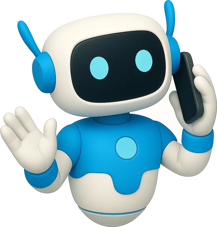 AI robot waving hello while offering the free HSBO ebook